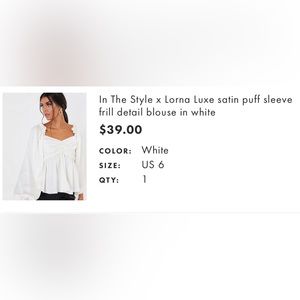 WORN ONCE ASOS Cream Silk Flowy Top